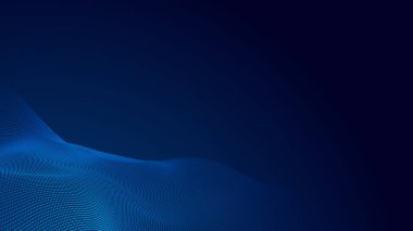 Nokta mavi dalga ışık ekran gradyan doku arkaplanı. Soyut teknoloji büyük veri dijital arkaplanı. 3d oluşturma.