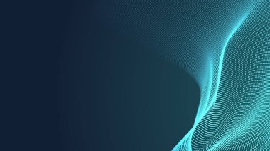 Nokta yeşil dalga ışık ekran gradyan doku arka planı. Soyut teknoloji büyük veri dijital arkaplanı. 3d oluşturma.