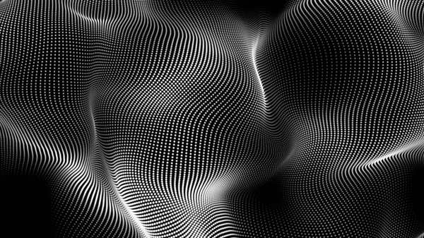 ドットホワイトブラック波技術のテクスチャの背景 抽象ビッグデータデジタル概念 3Dレンダリング — ストック写真