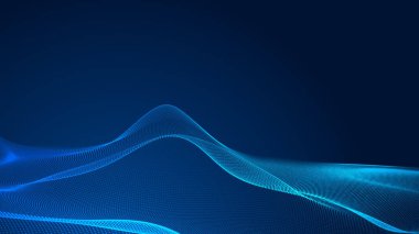 Nokta mavi dalga ışık ekran gradyan doku arkaplanı. Soyut teknoloji büyük veri dijital arkaplanı. 3d oluşturma.