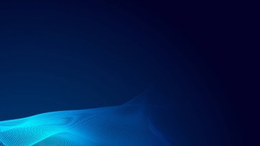 Nokta mavi dalga ışık ekran gradyan doku arkaplanı. Soyut teknoloji büyük veri dijital arkaplanı. 3d oluşturma.