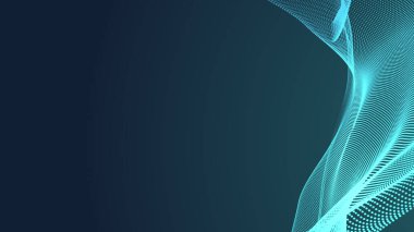 Nokta yeşil dalga ışık ekran gradyan doku arka planı. Soyut teknoloji büyük veri dijital arkaplanı. 3d oluşturma.