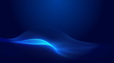 Nokta mavi dalga ışık ekran gradyan doku arkaplanı. Soyut teknoloji büyük veri dijital arkaplanı. 3d oluşturma.