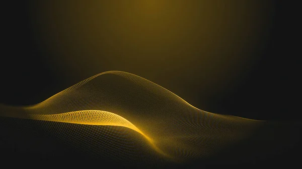 Dot gold wave light screen gradient texture background. Abstract  technology big data digital background. 3d rendering.