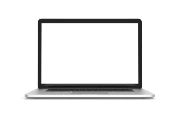 Laptop White Gray Mockup Isolated White Background Clipping Path Front — Stock Photo, Image