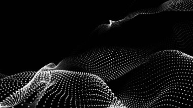 Nokta beyaz dalga teknolojisi dokusu. Soyut büyük veri dijital konsepti. 3d oluşturma.