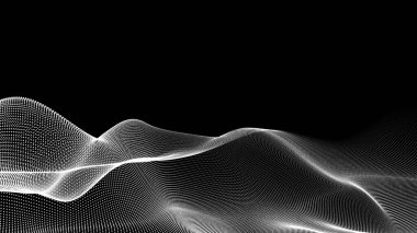 Nokta beyaz dalga teknolojisi dokusu. Soyut büyük veri dijital konsepti. 3d oluşturma.