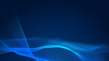 Nokta mavi dalga ışık ekran gradyan doku arkaplanı. Soyut teknoloji büyük veri dijital arkaplanı. 3d oluşturma.