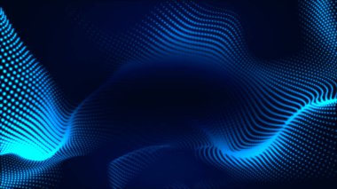 Nokta beyaz dalga ışık ekran gradyan doku arkaplanı. Soyut teknoloji büyük veri dijital arkaplanı. 3d oluşturma.