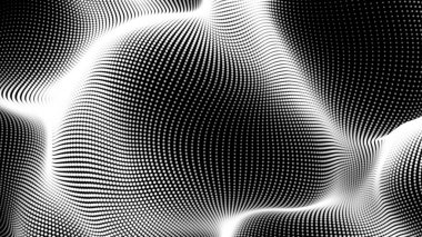 Nokta beyaz dalga teknolojisi dokusu. Soyut büyük veri dijital konsepti. 3d oluşturma.