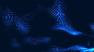 Nokta beyaz dalga ışık ekran gradyan doku arkaplanı. Soyut teknoloji büyük veri dijital arkaplanı. 3d oluşturma.