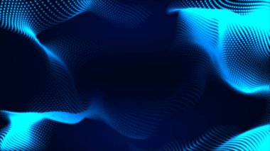 Nokta beyaz dalga ışık ekran gradyan doku arkaplanı. Soyut teknoloji büyük veri dijital arkaplanı. 3d oluşturma.