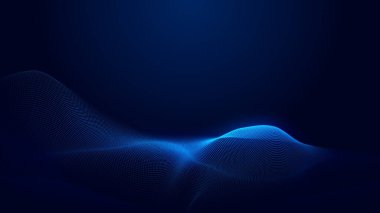 Nokta mavi dalga ışık ekran gradyan doku arkaplanı. Soyut ai teknolojisi büyük veri dijital arkaplanı. 3d oluşturma.