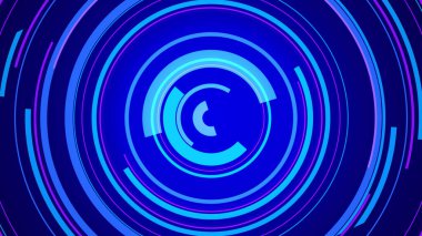 Mavi neon ışık teknolojisi. Yüksek teknoloji karanlık arka plan. Soyut grafik dijital gelecek konsept tasarımı.