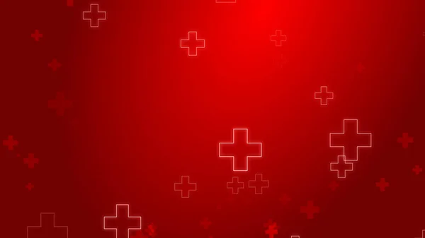 Ιατρική Υγεία Κόκκινο Σταυρό Νέον Φως Σχήματα Μοτίβο Φόντο Αφηρημένη — Φωτογραφία Αρχείου