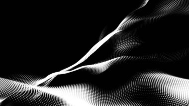 Nokta beyaz dalga teknolojisi dokusu. Soyut büyük veri dijital konsepti. 3d oluşturma.