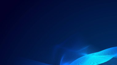 Nokta mavi dalga ışık ekran gradyan doku arkaplanı. Soyut teknoloji büyük veri dijital arkaplanı. 3d oluşturma.