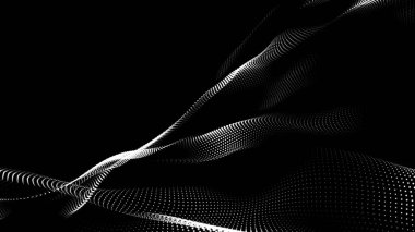 Nokta beyaz dalga teknolojisi dokusu. Soyut büyük veri dijital konsepti. 3d oluşturma.