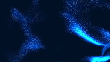 Nokta beyaz dalga ışık ekran gradyan doku arkaplanı. Soyut teknoloji büyük veri dijital arkaplanı. 3d oluşturma.