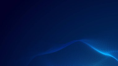 Nokta mavi dalga ışık ekran gradyan doku arkaplanı. Soyut teknoloji büyük veri dijital arkaplanı. 3d oluşturma.