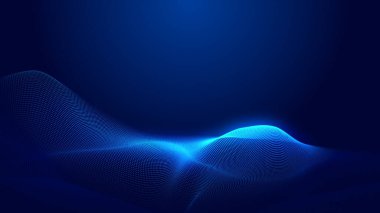 Nokta mavi dalga ışık ekran gradyan doku arkaplanı. Soyut teknoloji büyük veri dijital arkaplanı. 3d oluşturma.