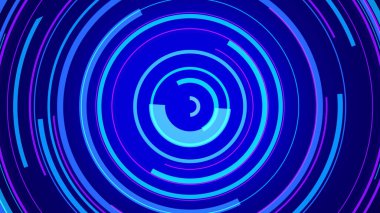 Mavi neon ışık teknolojisi. Yüksek teknoloji karanlık arka plan. Soyut grafik dijital gelecek konsept tasarımı.