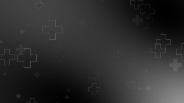 Tıbbi sağlık haçı siyah arkaplanda neon ışığı şekilleri oluşturur. Koronavirüslü soyut sağlık hizmetleri ölüm vakası kavramını etkiledi.