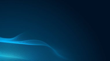 Nokta mavi dalga ışık ekran gradyan doku arkaplanı. Soyut teknoloji büyük veri dijital arkaplanı. 3d oluşturma.