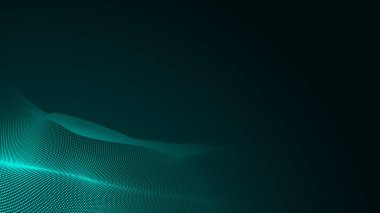 Nokta yeşil dalga ışık ekran gradyan doku arka planı. Soyut teknoloji büyük veri dijital arkaplanı. 3d oluşturma.