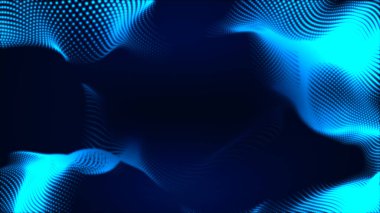 Nokta beyaz dalga ışık ekran gradyan doku arkaplanı. Soyut teknoloji büyük veri dijital arkaplanı. 3d oluşturma.