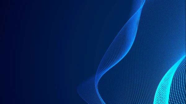 Nokta mavi dalga ışık ekran gradyan doku arkaplanı. Soyut teknoloji büyük veri dijital arkaplanı. 3d oluşturma.