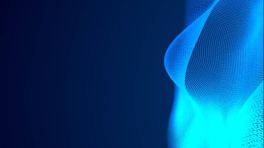Nokta mavi dalga ışık ekran gradyan doku arkaplanı. Soyut teknoloji büyük veri dijital arkaplanı. 3d oluşturma.
