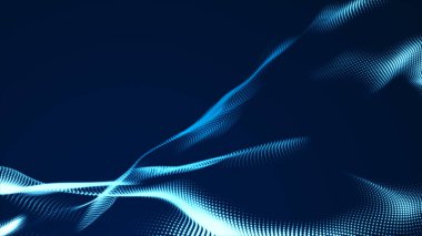 Nokta mavi dalga ışık ekran gradyan doku arkaplanı. Soyut teknoloji büyük veri dijital arkaplanı. 3d oluşturma.