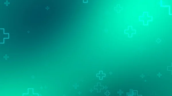 Медицинское Здоровье Сине Зеленый Крест Неоновой Формы Рисунок Фон Абстрактная — стоковое фото
