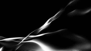 Nokta beyaz dalga teknolojisi dokusu. Soyut büyük veri dijital konsepti. 3d oluşturma.