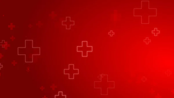 Medical Health Red Cross Neon Light Shapes Pattern Background Abstract — Stock Photo, Image