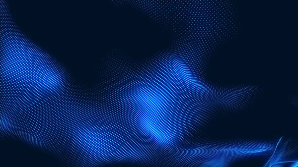Nokta beyaz dalga ışık ekran gradyan doku arkaplanı. Soyut teknoloji büyük veri dijital arkaplanı. 3d oluşturma.