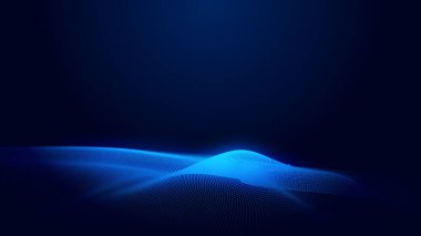 Nokta mavi dalga ışık ekran gradyan doku arkaplanı. Soyut ai teknolojisi büyük veri dijital arkaplanı. 3d oluşturma.