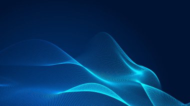 Nokta mavi dalga ışık ekran gradyan doku arkaplanı. Soyut teknoloji büyük veri dijital arkaplanı. 3d oluşturma.