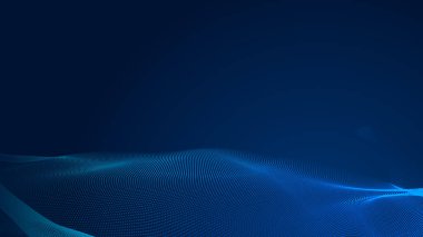 Nokta mavi dalga ışık ekran gradyan doku arkaplanı. Soyut teknoloji büyük veri dijital arkaplanı. 3d oluşturma.