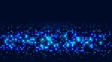 Nokta mavi desen ekran ışık gradyan doku arka planına yol açtı. Soyut teknoloji büyük veri dijital arkaplanı. 3d oluşturma.