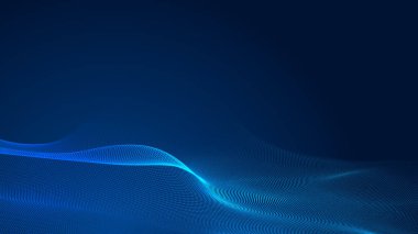 Nokta mavi dalga ışık ekran gradyan doku arkaplanı. Soyut teknoloji büyük veri dijital arkaplanı. 3d oluşturma.