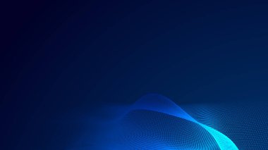 Nokta mavi dalga ışık ekran gradyan doku arkaplanı. Soyut teknoloji büyük veri dijital arkaplanı. 3d oluşturma.