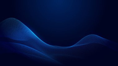 Nokta mavi dalga ışık ekran gradyan doku arkaplanı. Soyut ai teknolojisi büyük veri dijital arkaplanı. 3d oluşturma.