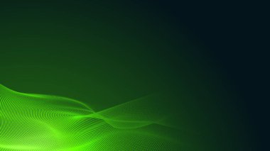 Nokta yeşil dalga ışık ekran gradyan dokusu koyu arkaplan. Soyut teknoloji büyük veri dijital arkaplanı. 3d oluşturma.