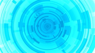 Daire şeklinde beyaz mavi parlak teknoloji yüksek teknoloji. Soyut grafik dijital gelecek konsept tasarımı.