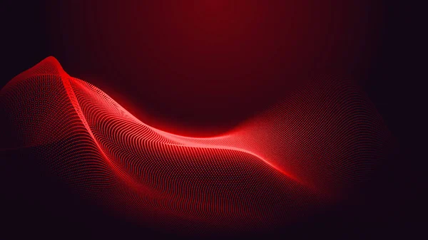 Dot red purple wave line light gradient dark background. Abstract  technology big data digital background. 3d rendering.