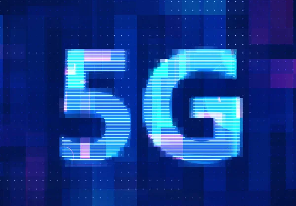 5G Network Internet Mobile icon technology blue background. Abstract digital machine learning with digital future design concept.