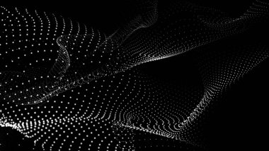 Nokta beyaz dalga teknolojisi dokusu. Soyut büyük veri dijital konsepti. 3d oluşturma.