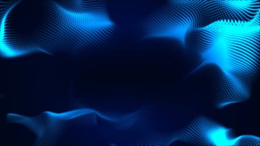 Nokta beyaz dalga ışık ekran gradyan doku arkaplanı. Soyut teknoloji büyük veri dijital arkaplanı. 3d oluşturma.